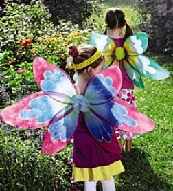 31" Lightweight Glitter Detailed Nylon Fairy Wings With Elastic Straps