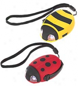 Set Of 2 Long-lasting Led Bug Eyes Flashlights With Wrist Strap