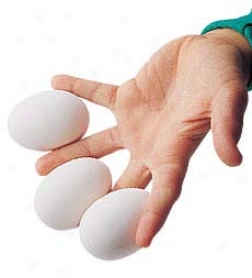 Set Of 3 Life-size Solid Rubber Eggs