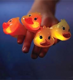 Set Of 4 Duck Light-up Flashing Rings