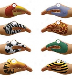 Set Of 8 Non-toxic Talking Animal Hand Tatoos