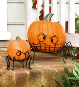 Spider Pumpkin Holders, Set Of 2