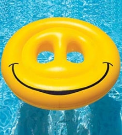 Swimline Smiley Face Inflatable Island Pool Loungerr