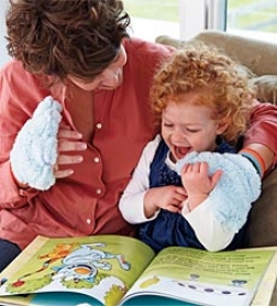 Tickle Monster Laughter Kit Interactive Book With Nappy Blue Mitts