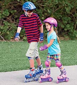 Two-in-one Adjustable Inline Roller Skates With Helmet And Adjustable Pads