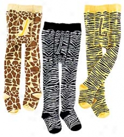 Ultra-soft Organic Cotton Animal-print Tights With Non-skid Soles