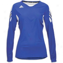 Adidas On Field L/s Jersey - Womens - Blue-collegiate Royal/white