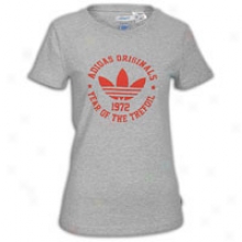 Adidas Originals Collegiate Trefoil T-shirt - Womens - Medium Grey Heather