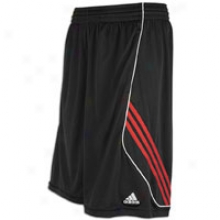 Adidas Raise Up 3-stripe Short - Mens - Black/light Scarlet