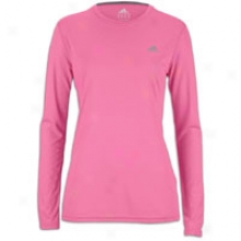 Adidas Ultimate L/s Workout T-shirt - Womens - Intense Pink/reflective Silvver