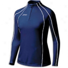 Asics Competition 1/2 Zip Jacket - Womens - Blue-navy/white