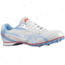 Asics Hyper-rocketgirl 5 - Womens - White/blue-periwinkle Blue/cherry