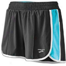 Brooks Epiphany Stretch Short Ii - Womens - Black/aqua/white