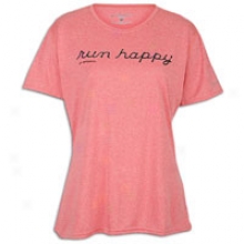 Brooks Ez T Run Happy T-shirt - Womens - Heather Rouge