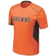 Browns Nike Nfl Sideline Hypercool Short Sleeve Top - Mens - Brilliant Orange