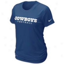 Cowboys Nike Dri-fit Legend Wordmark T-shirt - Womens - Navy