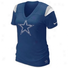 Cowboys Nike Nfl Fashion V-neck T-shirt - Womens - Navy