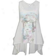 Ed Hardy Geisha Slit-back Tuxedo Tail Tank - Womens - Stone