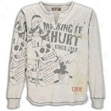 Ed Hardy Tattoo You Crinkle Wash Henley - Mens - Stone