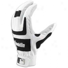 Franklin Phenom Batting Gloves - Full Kids - Pearl/black