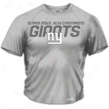 Giants Reebok Superbowl Champs Performance T--shirt - Mens - Grey