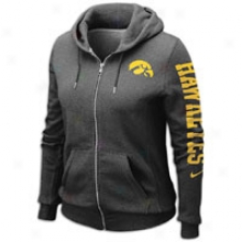 Iowa Nike College Rally Full-zip Hoodie - Womens - Murky Heather