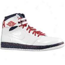 Jordan Aj 1 High Strap Premium - Mens - White/white/varsity Red/midnight Navy