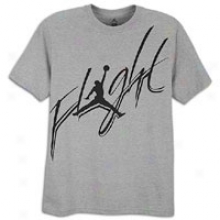 Jordan Cursive Flight T-shirt - Mens - Dark Grey Heather/black