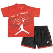 Jordan Flight Classic Short Set - Little Kids - Black/varsity Red/white