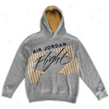 Jordan Flight Pullover Hoodie - Big Kids - Dark Heather Grey/black/gold