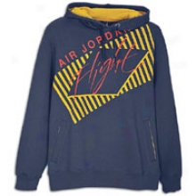 Jordan Flight Pullover Hoodie - Mens - Obsidian/yellow/red