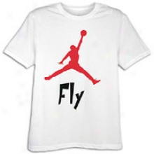 Jordan Fly Guy T-shirt - Mens - White/black/varsity Red