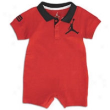 Jordan Polo Romper - Infants - Varsity Red/black