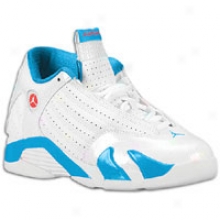 Jordan Retro 14 -L ittle Kids - White/siren Red/neptune Blue