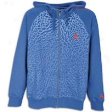 Jordan Retro 3 Fz Hoodie - Mens - French Blue/challenge Red