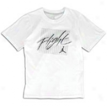 Jordan Retdo 4 Flight T-shirt - Big Kids - White/wolf Grey/obbssidian