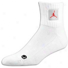 Jordan Retro 4 High Quarter Sock - Mens - White/varsity Red/matte Silver