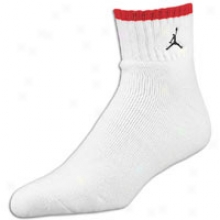 Jordan Tipped Low Quarter Sock - Mens - White/red