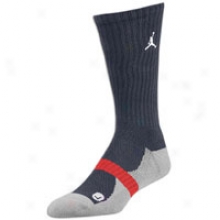 Jordan True Crew Sock - Mens - Obsidian/white