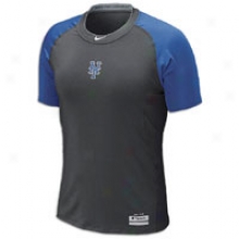 Mets Nike Mlb Dri-fit Pro Combat S/s Top - Mens - Dismal