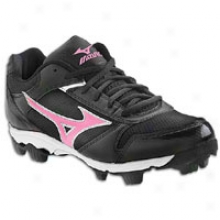 Mizuno 9-spile Finch Franchise 4 Low - Big Kids - Black/pink