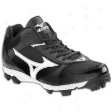 Mizuno 9-xpike Franchise 6 Mid - Big Kids - Black/white