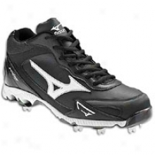 Mizuno 9-spike Vintage G6 Mid - Mens - Black/white