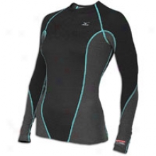 Mizuno Breath Thermo Stretch Crew - Womens - Black/ceramic