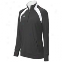 Mizuno Nine Collection 1/2 Zip Pullover G3 - Womens - Black/white