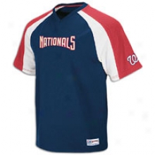 Nationals Majestic Crusader V-neck Jersey - Mens - Navy