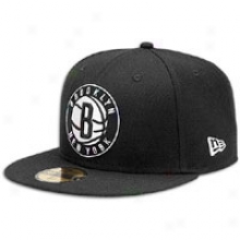 Nets New Era 59fifty Nba Scondary Logo Cap - Mens - Black