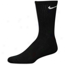 Nike 3 Pk Moisture Management Crew Sock - Mens - Black/white