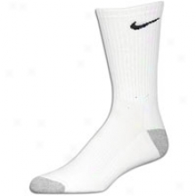Nike 3 Pk Moisture Management Crww Sock - White/grey