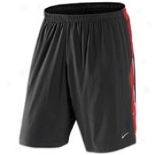 Nike 9" Stretch Woven Running Short - Mens - Black/unibersity Red/white/reflective Gentle